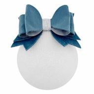 Елочная игрушка MIS LT Шар декорирован d 100 мм белый/голубой