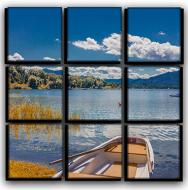 Картина модульная Баварское озеро Кимзее 77x77 см Hotel Arizona HD CVS-9-IFR-Chiemsee Bavaria Lake-