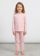 Пижама для девочек HW с принтом лонгслив-штаны р.122-128 розовый