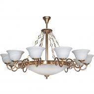 ВІТРИНА! Люстра підвісна Фабрика Світла Еллада 15x60 Вт E27 антична бронза/патина