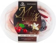 Морозиво Ласунка Mix Deluxe з ароматом ванілі та з какао з підваркою Вишня 550г