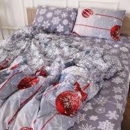 Комплект постельного белья Бязь 17-0657 Mistletoe 2x160x220 см серый с красным MirSon