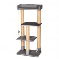 Когтеточка PETBED Феликс 60х40 см h-132 см с джутом велюр темно-серый