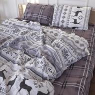 Комплект постільної білизни Бязь 17-0654 Reindeer 175х210 см сірий MirSon Комплект постільної білизни Бязь 17-0654 Reindeer 175х210 см сірий MirSon