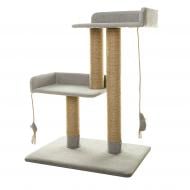 Кігтеточка PETBED Сіам 70х50 см h-91 см з джутом велюр сірий