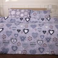 Комплект постельного белья Ranforce Elite 17-0655 Snowflake 175х210 см серый MirSon