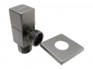 Кран кутовий ASCO 1/2"х1/2" для сантехприладів Matte Gun Grey AS-AV-013