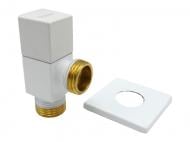 Кран кутовий ASCO 1/2"х1/2" для сантехприладів Shinny White AS-AV-019