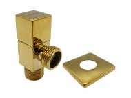 Кран кутовий ASCO 1/2"х1/2" для сантехприладів Gold AS-AV-007