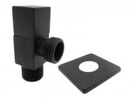 Кран кутовий ASCO 1/2"х1/2" для сантехприладів Matte Black AS-AV-009
