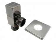 Кран кутовий ASCO 1/2"х3/4" для сантехприборов Shinny Gun Grey AS-AV-016