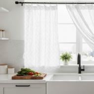 Тюль кухонная Tiles 2 шт. с прихватами белый 140х160 см La Nuit