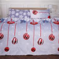 Комплект постільної білизни Ranforce Elite 17-0657 Mistletoe 175х210 см сірий із червоним MirSon