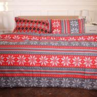 Комплект постельного белья Ranforce Elite 17-0658 Jingle 110х140 см красный с серым MirSon