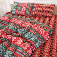 Комплект постельного белья Бязь 17-0659 Christmas 220х240 см красный с зеленым MirSon