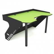 Геймерський ергономічний стіл ZEUS GEROY, зелено-чорний