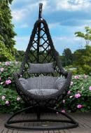 Кресло подвесное Украинские конструкции Леди черная с подушкой