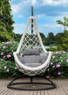 Кресло подвесное Украинские конструкции Леди белая с подушкой