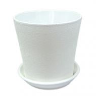 Горшок керамический Ориана-Запорожкерамика Вуаль круглый 1 л шелк белый