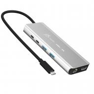 Мультипортова док-станція J5Create USB-C 6-в-1 (HDMI/PD/USB-A/USB-C/LAN) dark grey (JCD403-N)