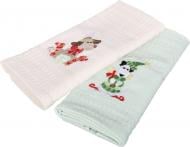 Набор полотенец вафельных New Year Dogs 2 шт. 40x60 см Karna бежевый/зеленый