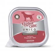 Консерва для всех пород Morando монопротеиновая MigliorCane Unico only Ham для собак, с прошутто 300г