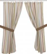 Комплект штор Scotland Green с подхватами 136х170 см полоска зеленая La Nuit