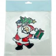 Наклейка декоративная новогодняя санта с елкой силикон 19x19 см