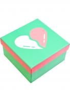 Коробка подарочная квадратная половинки сердца 10,5х10,5х6 см