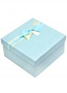 Коробка подарункова квадратна синя 15,5х15,5х6,5 см