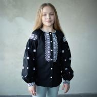 Вишиванка для дівчаток Едельвіка р.146 чорний 385-23/10