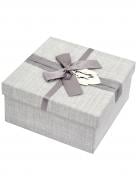 Коробка подарункова квадратна сіра 17,7х17,5х8 см