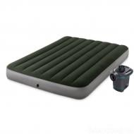 Ліжко надувне Intex 64779 203х152 см зелено-сірий