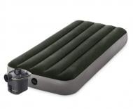Кровать надувная Intex 64777 191х99 см зелено-серый