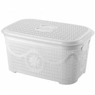 Корзина для белья ASUDE PLASTIK 20 л с крышкой белый