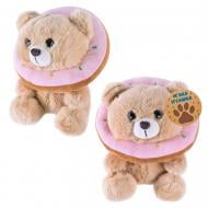 М'яка іграшка Shantou Ведмедик з пончиком 20 см бежевий C46606