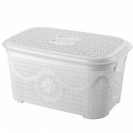 Корзина для белья ASUDE PLASTIK 35 л с крышкой белый