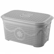 Корзина для белья ASUDE PLASTIK 35 л с крышкой серый