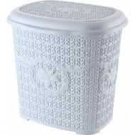 Корзина для белья ASUDE PLASTIK 7,5 л с крышкой Вязка белый