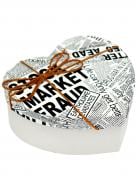 Коробка подарочная в виде сердца газетка 15,5х13х6 см