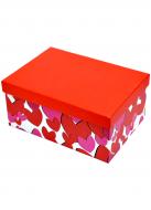 Коробка подарункова прямокутна серця двох кольорів 27,5х19х12 см