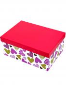 Коробка подарункова прямокутна мікс сердець 29,5х21х13 см