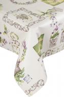 Скатерть Весна 137x180 см бежевый с рисунком Даріана
