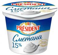 Сметана PresiDENT 15 % 200 г