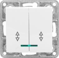 Выключатель проходной двухклавишный LXL Tesla TLXL3631A с подсветкой белый 3631A white
