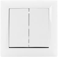 Выключатель двухклавишный LXL Astra 4023 без подсветки белый 4023 white