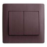 Выключатель двухклавишный LXL Oscar без подсветки венге TL1104A Wenge