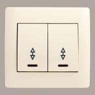 Выключатель проходной двухклавишный LXL Oscar с подсветкой кремовый TL1105BA Cream