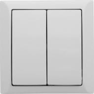 Выключатель двухклавишный LXL Terra 2208 белый 2208 WHITE