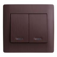 Выключатель двухклавишный LXL Oscar с подсветкой венге TL1104BA Wenge